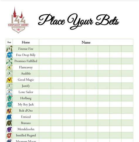 2018 Derby Printables Derby Betting Free Derby Betting Sheets 2018 Derby Printables Derby Betting Free Derby Betting Sheets