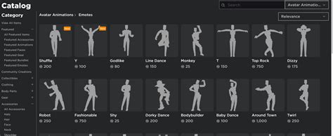 Roblox Emotes List