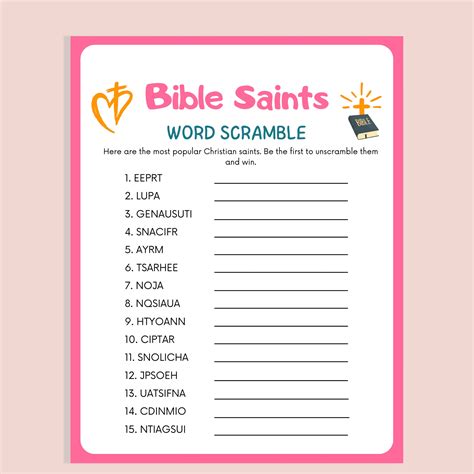 Bible Games Bible Saints Word Scramble All Saints Day Games Women Bible Games Bible Saints Word Scramble All Saints Day Games Women