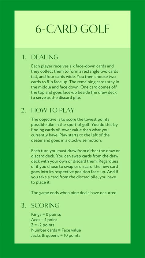 Golf Card Game Simple Rules