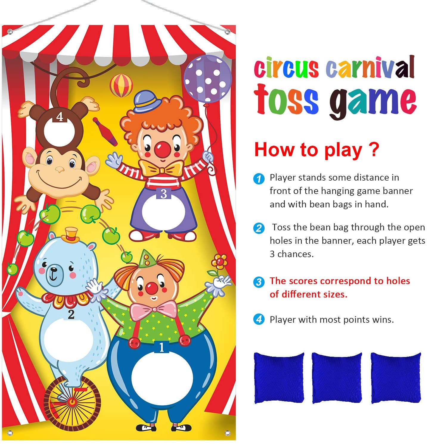 Carnival Toss Games With 3 Bean Bag Fun Carnival Game For Kids And Carnival Toss Games With 3 Bean Bag Fun Carnival Game For Kids And
