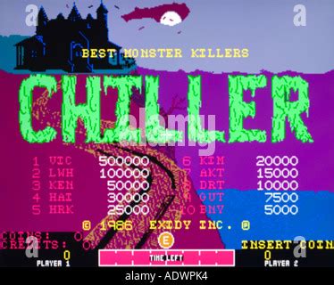 Chiller Exidy Inc 1986 Vintage Arcade Videogame Screenshot Editorial Chiller Exidy Inc 1986 Vintage Arcade Videogame Screenshot Editorial