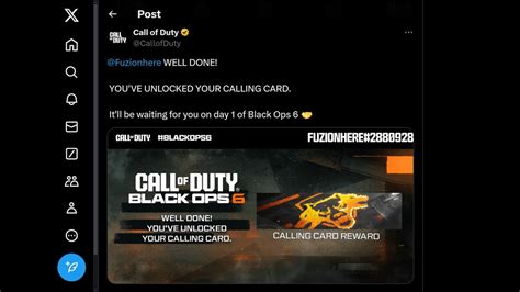 Cod Bo6 How To Unlock Day 1 Custom Calling Card Youtube Cod Bo6 How To Unlock Day 1 Custom Calling Card Youtube