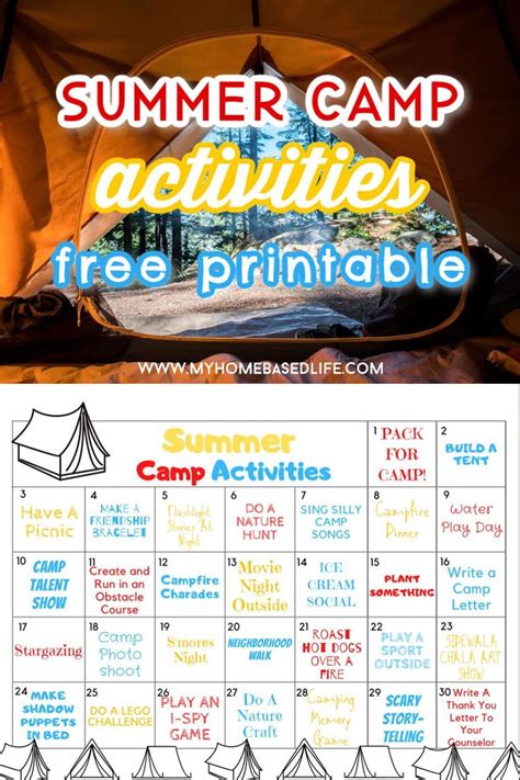 Free Summer Camp Activities For Kids Free Summer Camp Activities For Kids