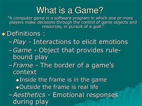 Game is Game Definition
