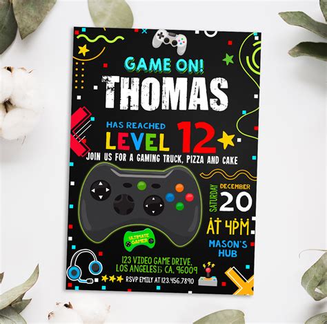 Gamer Birthday Invitation Video Game Birthday Invitation Printable Gamer Birthday Invitation Video Game Birthday Invitation Printable