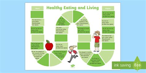 Healthy Eating And Living Board Game Teacher Made Healthy Eating And Living Board Game Teacher Made