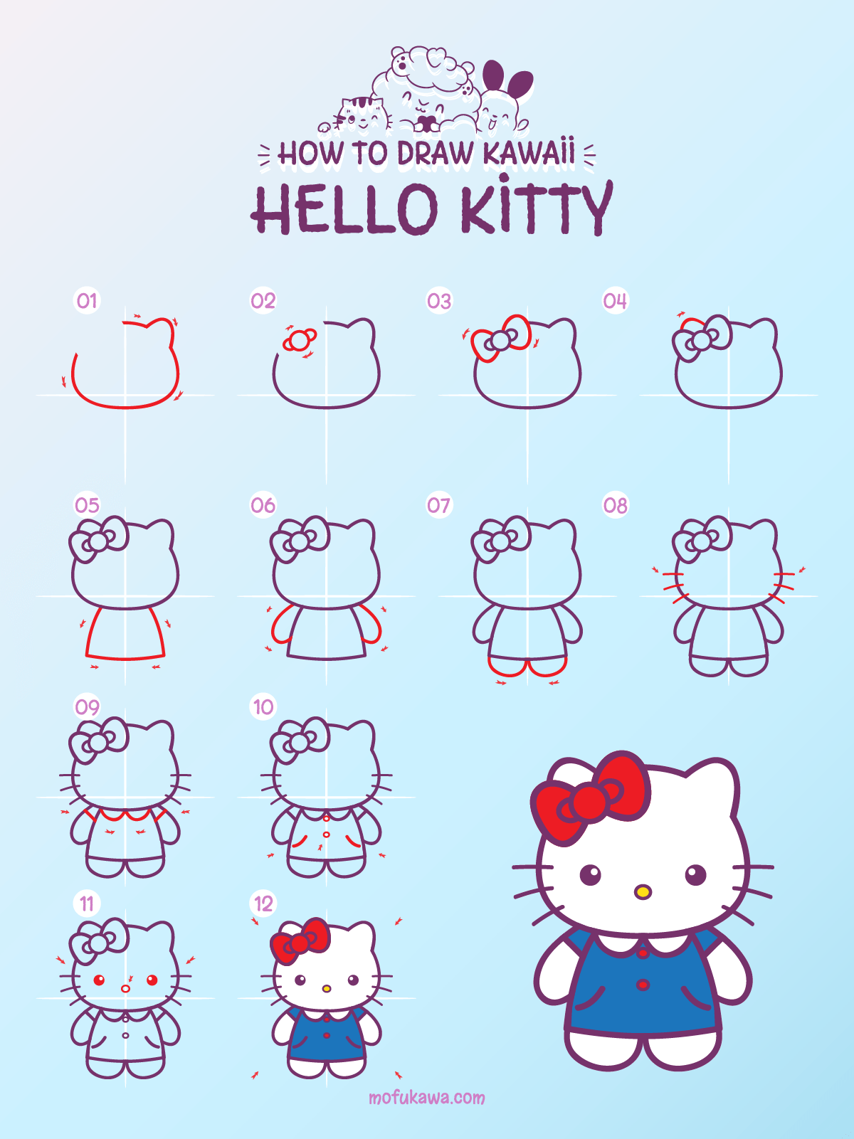 Hello Kitty Drawing How To Draw Hello Kitty Step By Step Hello Kitty Drawing How To Draw Hello Kitty Step By Step