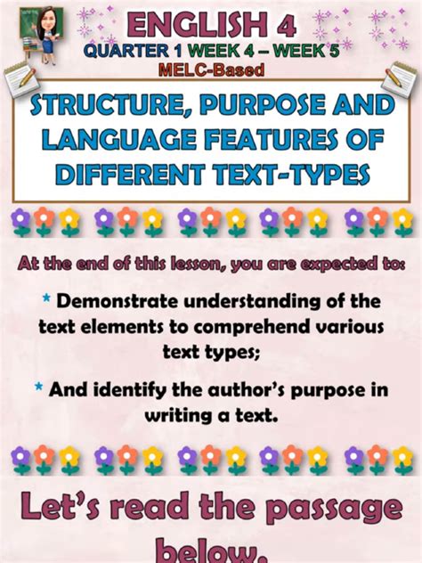 Identify The Structure Purpose And Language Features Of Different Text Identify The Structure Purpose And Language Features Of Different Text