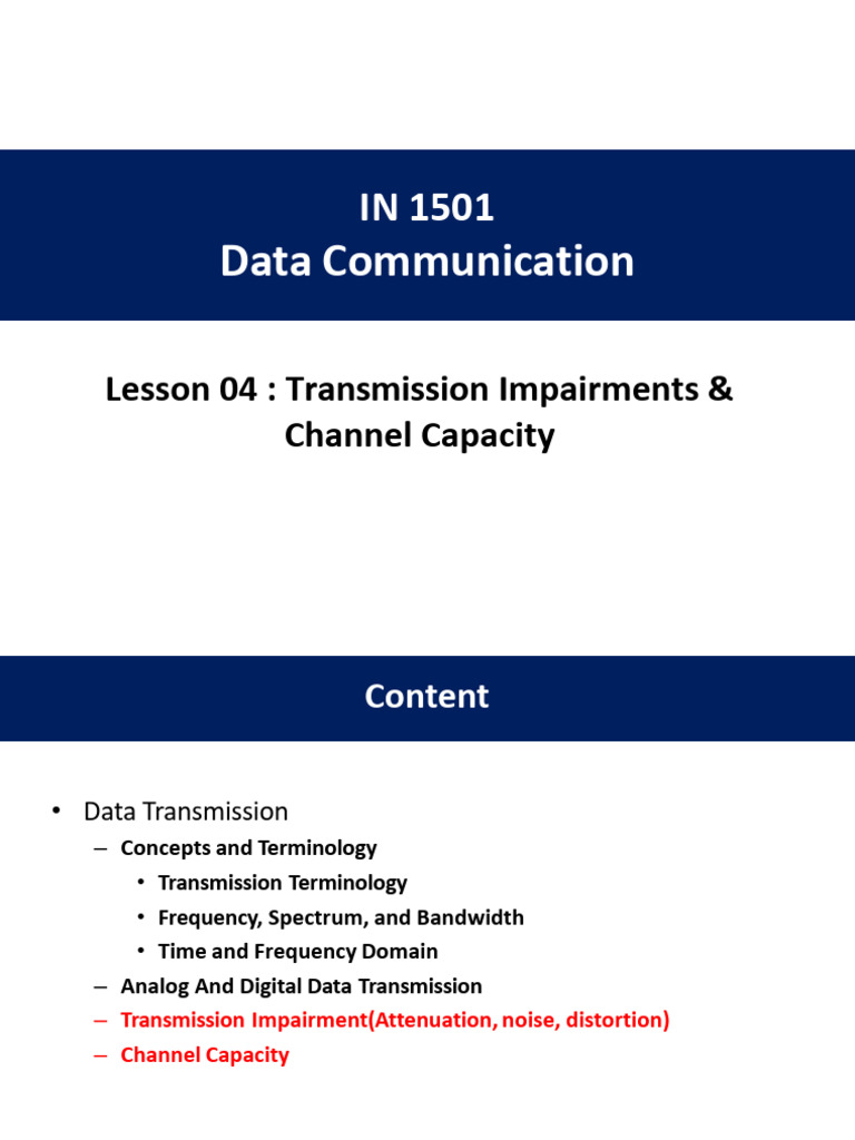 Mod 1 Transmission Impairments Shanon Capacity Numerical Mod 1 Transmission Impairments Shanon Capacity Numerical