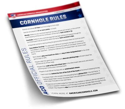Official Cornhole Rules By The Aco American Cornhole Organization Official Cornhole Rules By The Aco American Cornhole Organization
