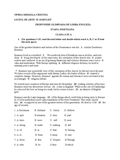 Pdf Olimpiada De Limba Englez Etapa De Limba Englez Clasa A Ix Pdf Olimpiada De Limba Englez Etapa De Limba Englez Clasa A Ix