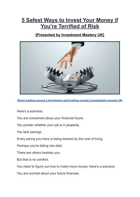 Ppt 5 Safest Ways To Invest Your Money If You Re Terrified Of Risk Ppt 5 Safest Ways To Invest Your Money If You Re Terrified Of Risk
