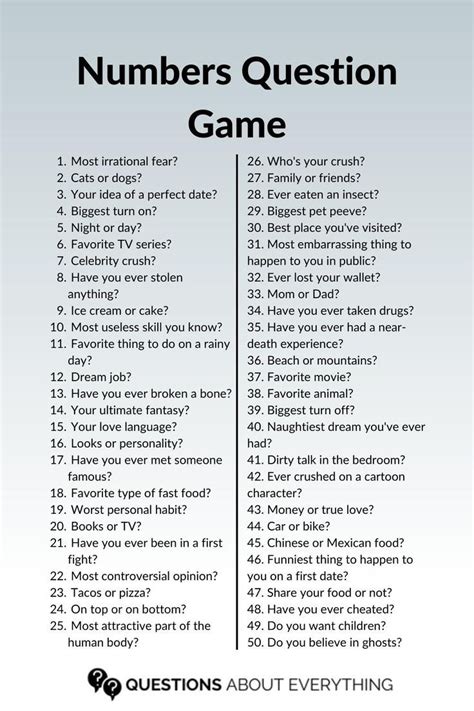 5 Questions Game Questions