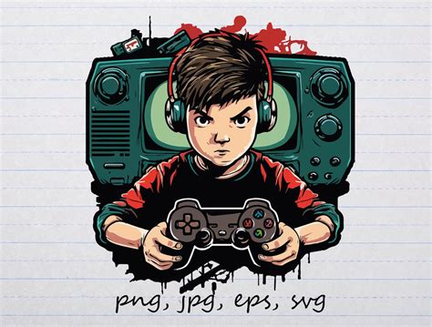 Video Gamer Boy Clipart Vector Graphic Svg Png Jpg Eps Gamer Etsy Video Gamer Boy Clipart Vector Graphic Svg Png Jpg Eps Gamer Etsy